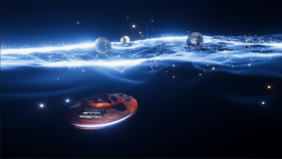 A stylized Aetheria space scene.