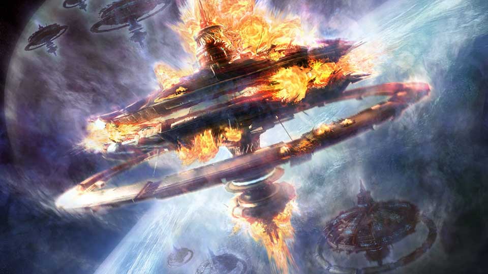 Aetheria concept art showing catastrophe-themed imagery.